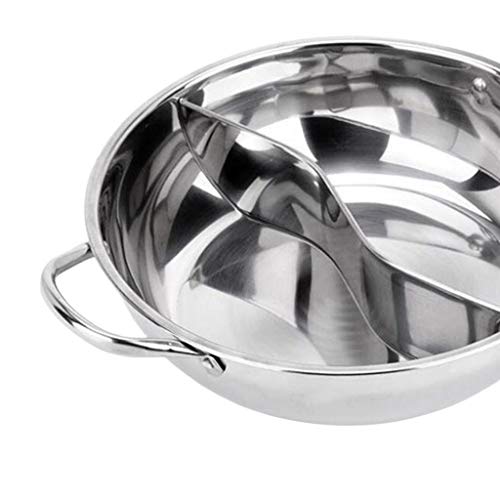 LaDeco Stainless Steel Chinese Hot Pot Dual Site Household Kitchen Cookware 30cm