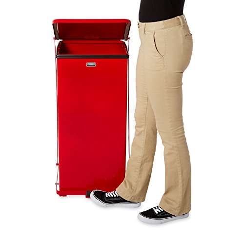 Caneca cuadrada de acero roja Rubbermaid 24 gal miniatura 4