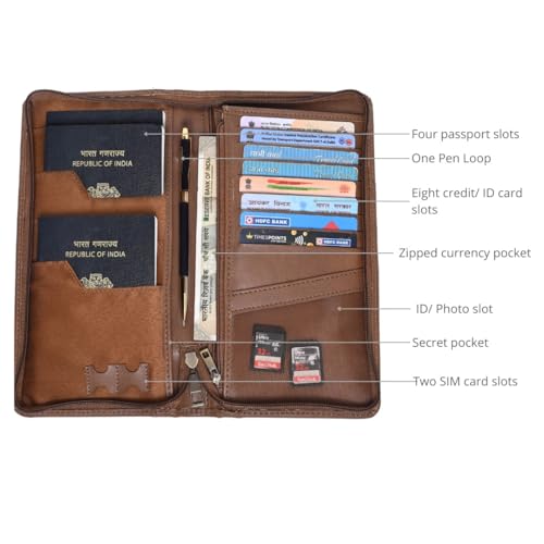 HAMELIN Unisex Passport Holder with RFID Blocking Technology | Vegan Leather Passport Cover,Travel Document Organiser | Passport Wallet with 4 Passport Slots,8 Card Holder Slots | Coral Flutter 3 41AO5s9M5dL
