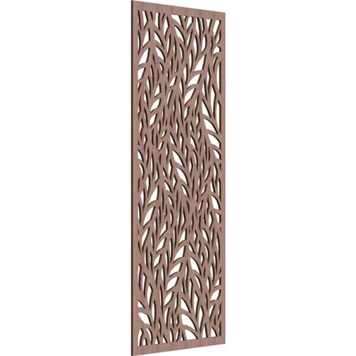 Image of 23 3 /8 inchW x 59 3 /8 inchH x 3 /8 inchT Ortonville Decorative Fretwork Wood Wall Panels, Walnut