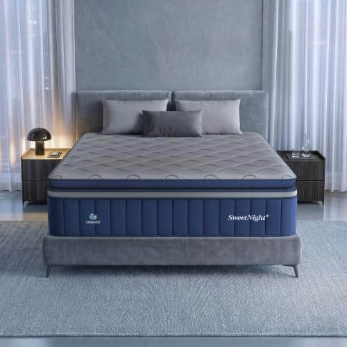 Sweetnight CoolNest 14 Inch King Size Mattress, Hybrid King Mattresses with DuoSense Pillow Top & Memory Foam for Feels up to 8° Cooler, Medium Firm Mattress for Pressure Relief CertiPUR-US Certified