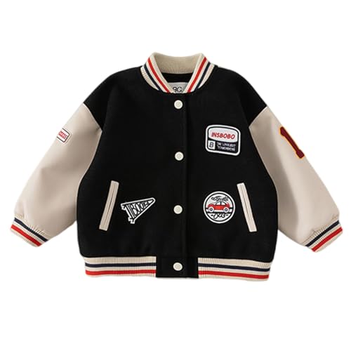 Little Bitty Kids Varsity Jackets Boys Girls Baseball Jacket Casual Overcoat for Unisex Kids 2-8 Years2