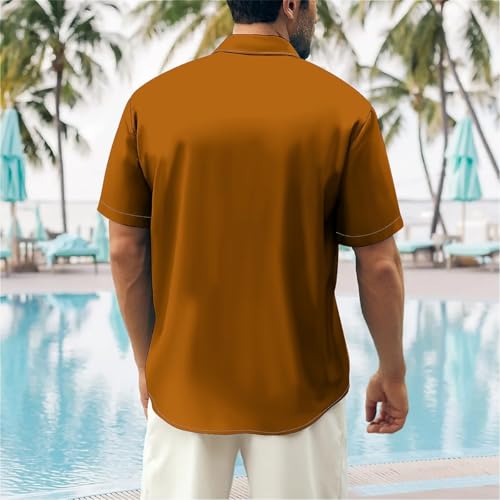 Mens Thaksgiving Hawaiian Shirts Turkey Short Sleeve Button-Down Shirt Loose Fit Casual Bowling Tops4