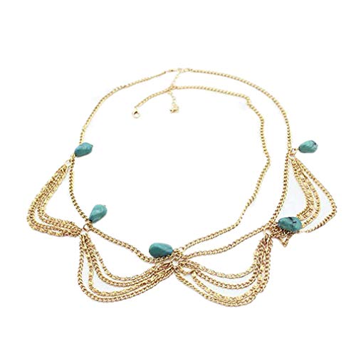 ファッション女性ティアラターコイズタッセルヘッドチェーンプリティレディースガールズヘアバンドヘッドバンドヘッダーヘアアクセサリーによってSamGreatWorld