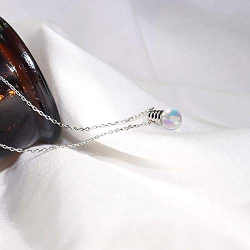 Preisvergleich Produktbild LAOGEFJ Halskette S925 Sterling Silber Persönlichkeit Süßes Mädchen Kleine Glühbirne Halskette Schlüsselbein Kette Gefrostet Glühbirne Halskette Weiblich
