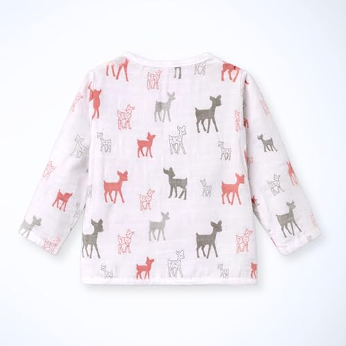 Image of The Boo Boo Club Kids 100% Cotton Muslin Printed V Neck Long Sleeve TopBottom Set | Night Suit for Baby Girl and Boy
