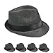 Fedora Hat Cuban Black High Structured Bulk Price 12 Pack