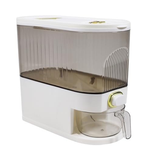 Gzsekken Rice Dispenser 11lbs（5kg） Rice Container Large Sealed Grain Container with Lids and Time Recorder Food Bucket Grain Storage Container Cereal Storage Box Tank for Home Kitchen