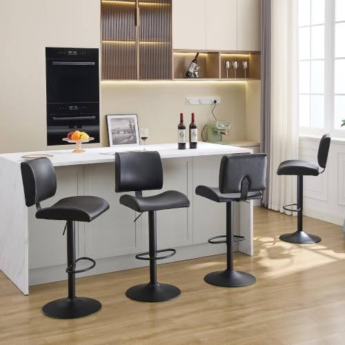 Image of FIRAVOE Counter Height Bar Stools Set of 4, Swivel Barstools with Back