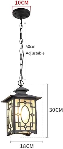 Miniatura 5 de Lámpara colgante antigua de cristal farol para balcón pasillo jardín villa porche jardines patio lámpara colgante E27 impermeable uva enrejado