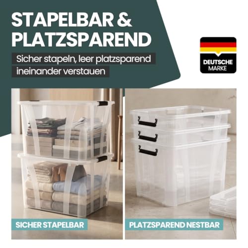 Kreher Aufbewahrungsbox Master mit Deckel transparent (55 Liter) – Ansicht 4
