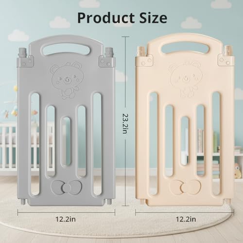 Image of Uanlauo Baby Playpen, 2 Panel Panel Baby Play Yard, Foldable Playpen Extension, Lightweight, Packable and Easy Setup Babies Playard, Safety and Durable Playpens Panel