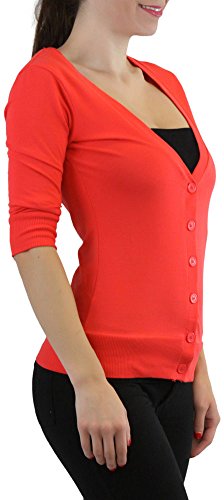 Image of ToBeInStyle Women's Long Sleeve Button Down V-Neck Cardigan