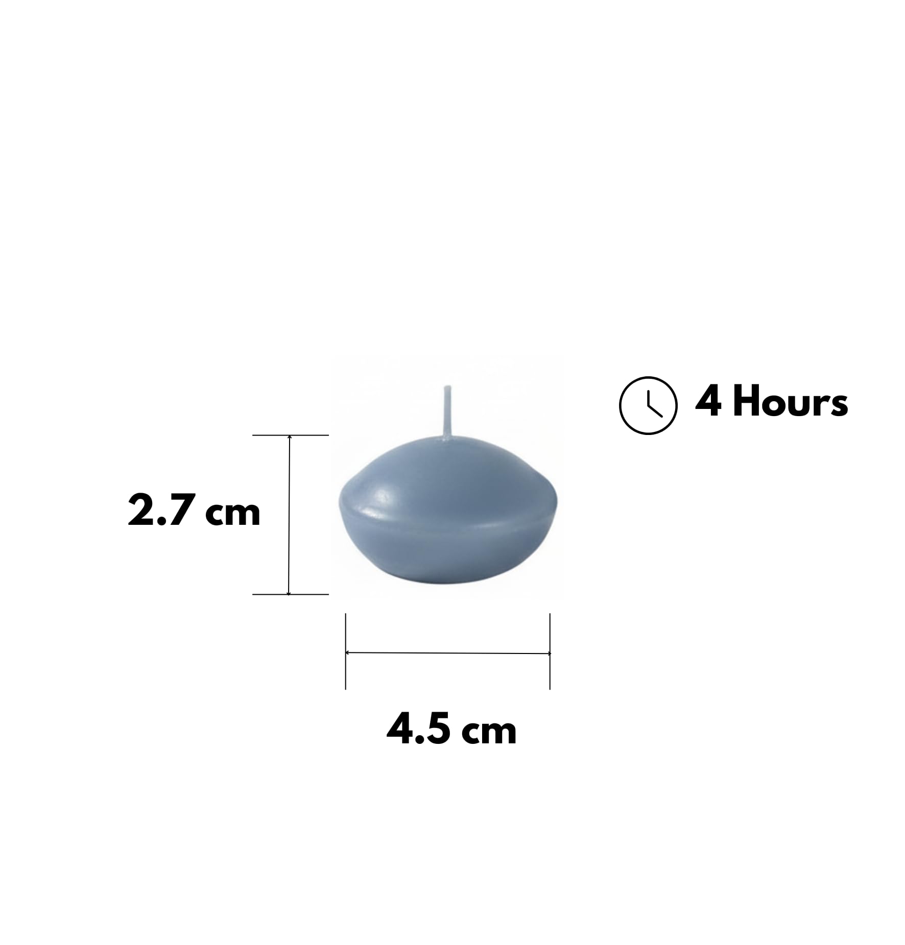 Pływające świece Ø 4,5 cm h. 2,7 cm 20 sztuk - Dusty blue