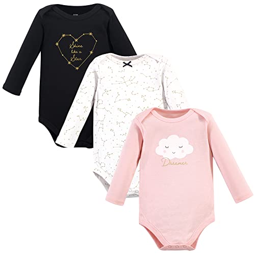 Image of Hudson Baby Baby Girls' Cotton Long-sleeve Bodysuits 3-pack
