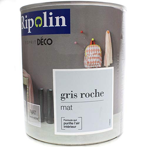 Ripolin deco toutes pièces mat 1l gris roche