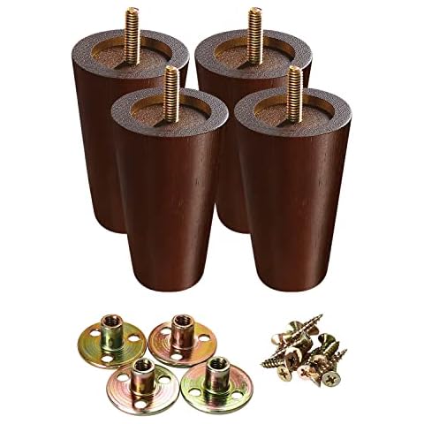 GOSCHE 4 Inch Round Brown Sofa Legs Cover