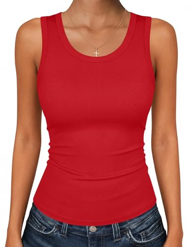 Zeagoo Womens Sleeveless Scoop Neck Tank Tops Ribbed Fitted Basic Tops 2026