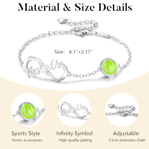 Image of Softball /Volleyball /Soccer /Basketball Bracelet for Girls Teen Women,14K Gold Plated Infinity Charm Link Bracelet Sports Accessories Jewelry Gifts for Lovers Players Team Coach
