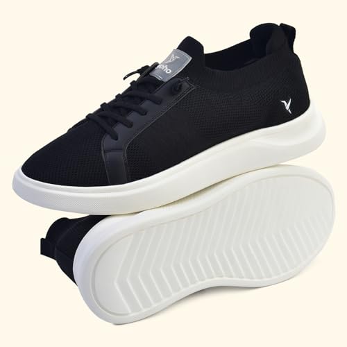 Image of YOHO Trip Sneakers for Men | Stylish Casual Shoes with Elastic Laces | Comfortable, Stretchable & Ultra-Lightweight | Premium Breathable Mesh Fabric