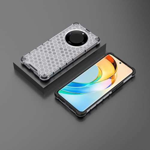 Image of Lustree for Back Cover Double Protection Shockproof Honeycomb Hard PC Back Cover for Honor 9XB -Transparent