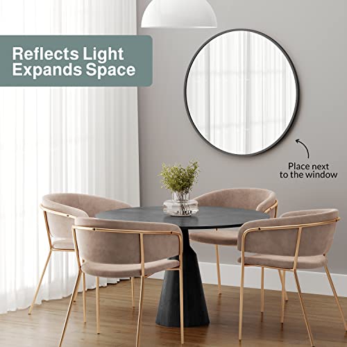 Barnyard Designs 30 Inch Black Round Mirror, Modern Bathroom Mirrors For Wall, Farmhouse Mirror, Metal Framed Round Mirror, Circle Mirrors For Wall, Bathroom Vanity Mirror, Wall Mirrors Home Decor #TOP1