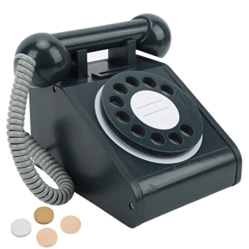 Retro Vridbar Hemtelefon i Svart – Gammaldags Design för Samlare