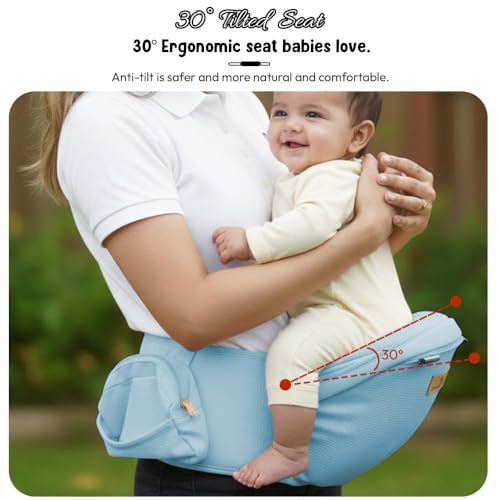 Image of StarAndDaisy 4 in 1 Baby Carrier for 0 to 3 Year Baby with Soft Cushion Hip Seat, Kangaroo Bag for Baby with 2 Storage Pockets, 4 Carry Positions | Baby Carry Bags