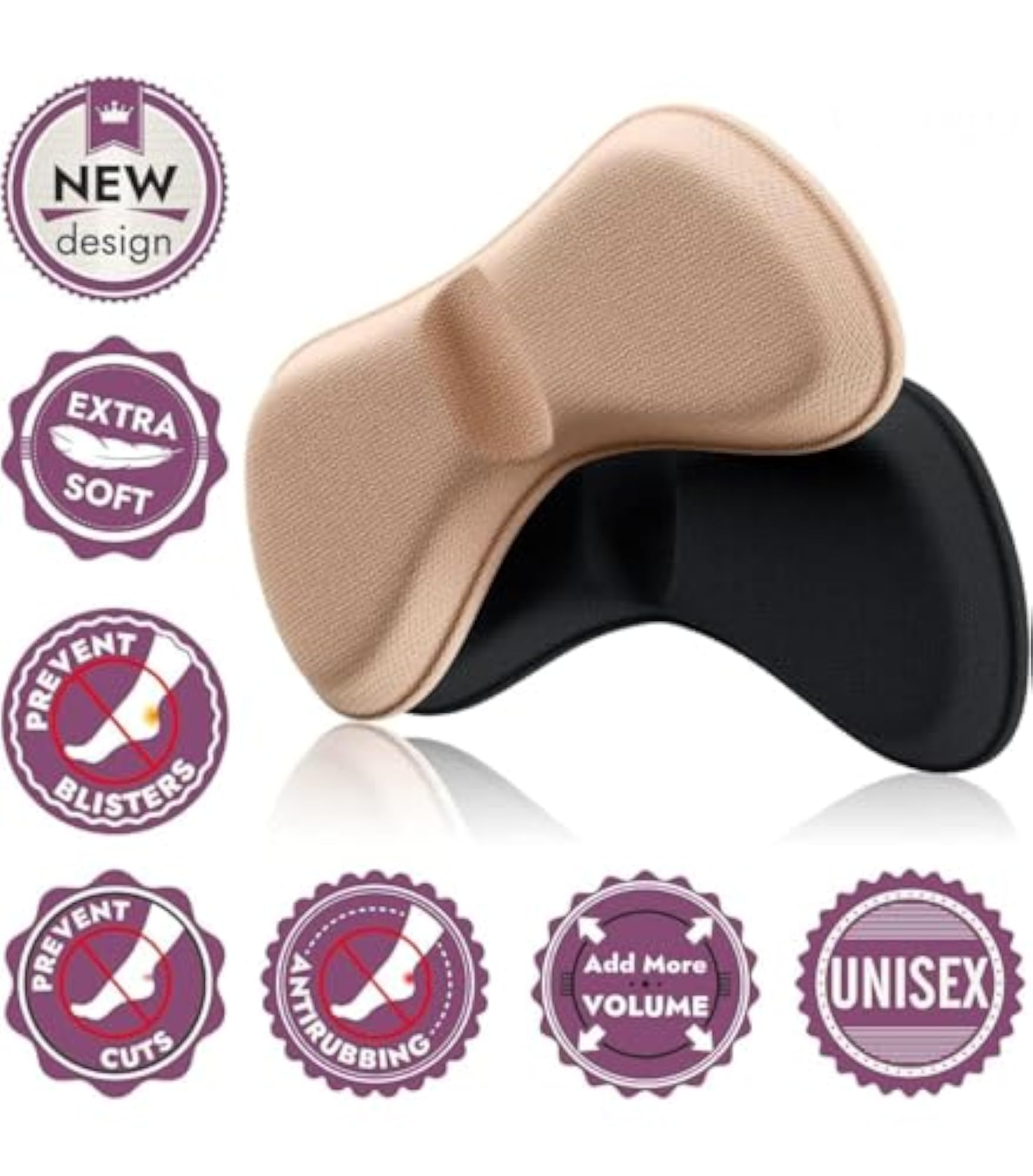 Heel Cushion Pads, Pack of 6 Pairs