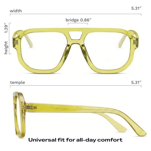 Image of livho Retro Aviator Blue Light Blocking Glasses for Women Men with Soft Case, Trendy Rectangle Computer Eyeglasses
