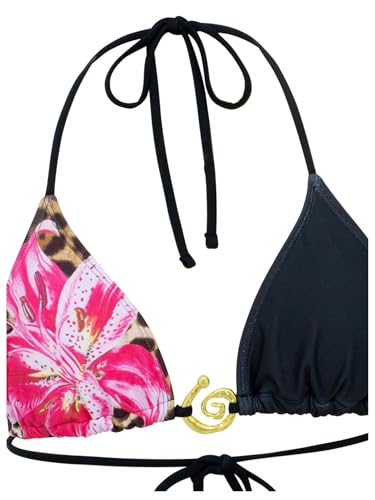 Verdusa Women's 3 Piece Swimsuits Metal Leopard Floral Halter Backless Beach Vacation Bikini Sets with Cover Up Skirt3