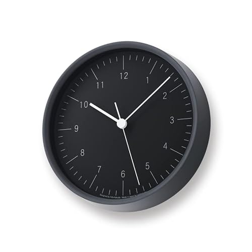 レムノス(Lemnos) 掛け時計 電波時計 アナログ ABS樹脂 シティポップ 黒 City Pop YK23-03 BK
