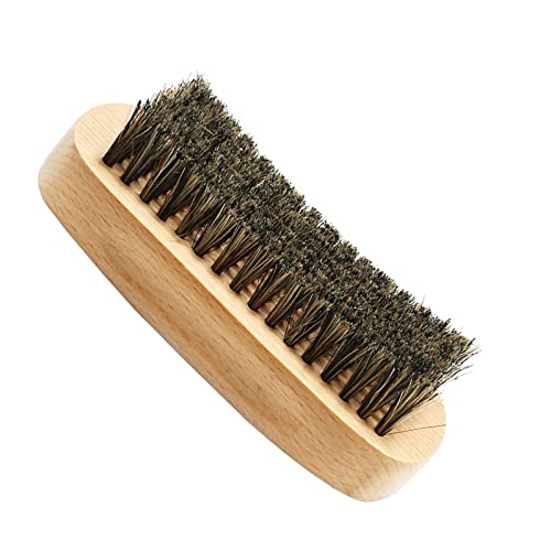 Brosse à Barbe en Poils de Sanglier pour Homme en Bois fabriqué avec des Poils fermes pour Le toilettage et adoucir Vos Poils du Visage Brosse à Barbe Professionnelle 1894-Wind (Yellow, One Size)