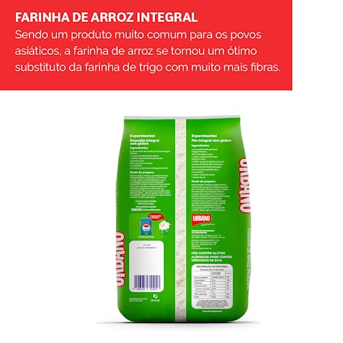 Urbano, Farinha de Arroz Integral, Zero Glúten - 1kg