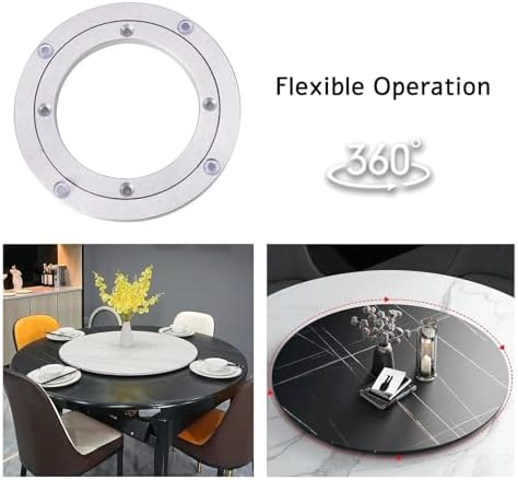 Heavy Duty 360° Swivel Turntable Bearing - Adjustable Aluminium Alloy Rotating Base for Dining Table, Perfect for Smooth Rotation, 150-400mm Size Options,24 inches (600mm)