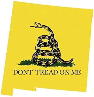 Adhesivo de vinilo con forma de bandera de Gadsden de Nuevo México, 5 pulgadas, para ventana de laptop, se adhiere a cualquier superficie
