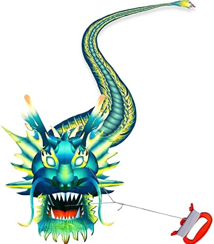 HENGDA KITE Legendary Dragon Kite,for Kids and Adults,Easy to Fly,Excellent Fabric and Structure Design,Suitable for Square, Beach, Grass, Park,Excellent Gift,(35x157) in
