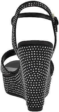 GUESS Women's Hippa Heeled Sandal, Black 001, 8 | Image 2