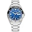 Silver|Tone Bracelet and Blue Dial