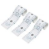 PATIKIL 3 Stück Selbstklebendes Maßband, 130cm Klebender Fischmaßstab Fischmessband Aufkleberband Wasserdicht Fischlineal für Angelboot Kajak, Weiß