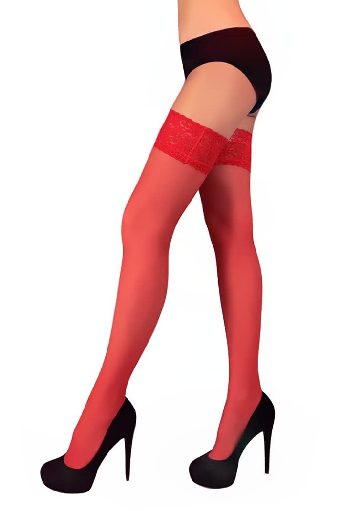 Mila MaruttiMila Marutti Sheer Thigh High Stockings for Women | Lingerie Pantyhose Nylons | Lace Top Thigh High Tights