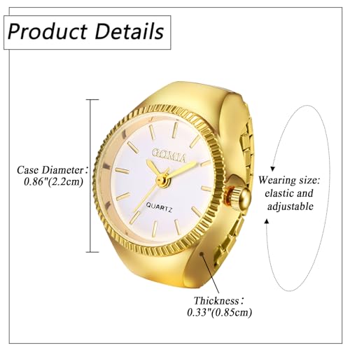 jewelrywe men women finger watches set wholesale gold silver plated elastic watch rings round quartz ring watches