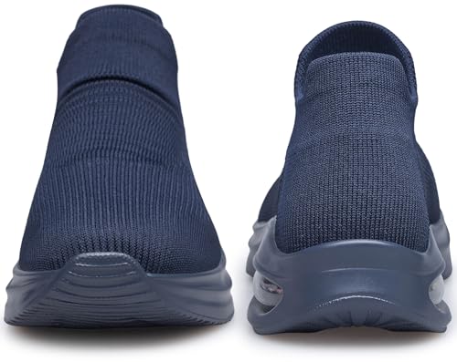 Image of DOUSSPRT Womens Walking Shoes Sock Casual Ladies Fashion Sneakers Comfortable Slip On Air Cushion Platform DarkBlue 9.5