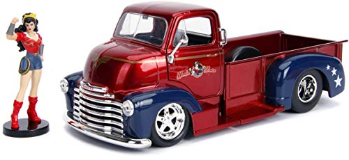 Jada Toys 30453 DC Comics Bombshells Wonder Woman & 1952 Chevy Coe Pickup DIE-CAST Car, 1: 24 Scale Vehicle & 2.75" Collectible Figurine