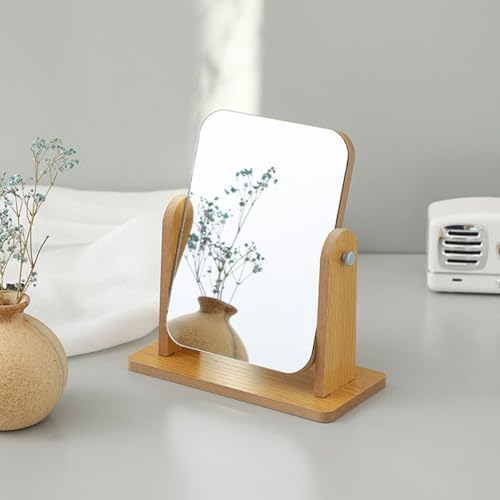 Espejo de mesa Homoyoyo de madera natural giratorio 360° miniatura 6