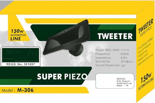 Image of Tech-Uniuqe Super Piezo Tweeter, 200W, High-Frequency Car Audio Tweeter, Clear Sound, Wide Coverage