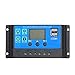 Controlador de Carga Solar,10A 12V/24V Panel Solar Inteligente Controlador de Carga con Pantalla LCD y Puerto USB, Controlador de Carga Solar Controlador PWM