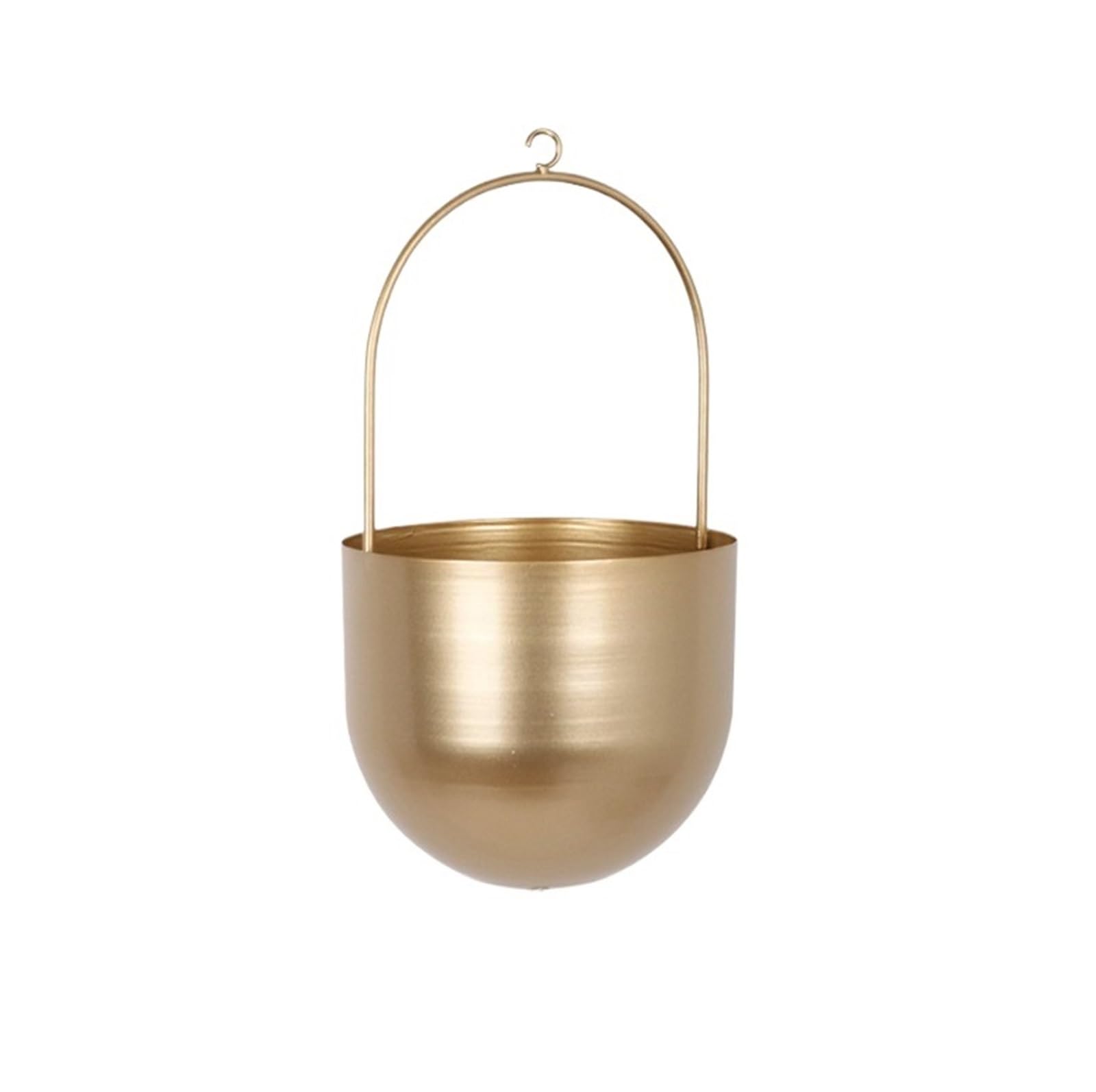 JUAKSQZYI Metal Hanging Planter Modern Wall Ceiling Flower Pots Plant Container, for Window Porch Balcony Home Decor(Gold)