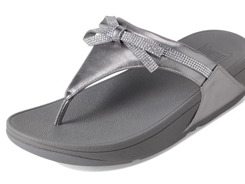 Fitflop LULU GLITZ-BOW LEATHER TOE-POST SANDALS