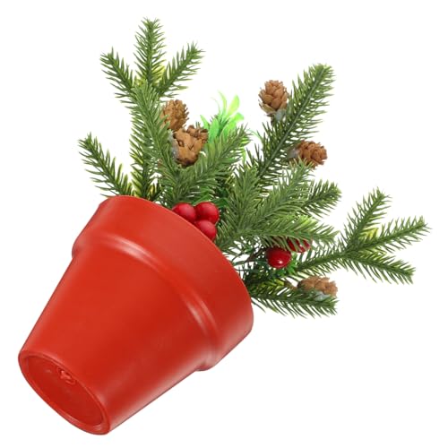 PRETYZOOM Mini Árbol De Navidad Planta En Maceta Navidad Invierno Mesa Mantel Decoración Fiesta Favor